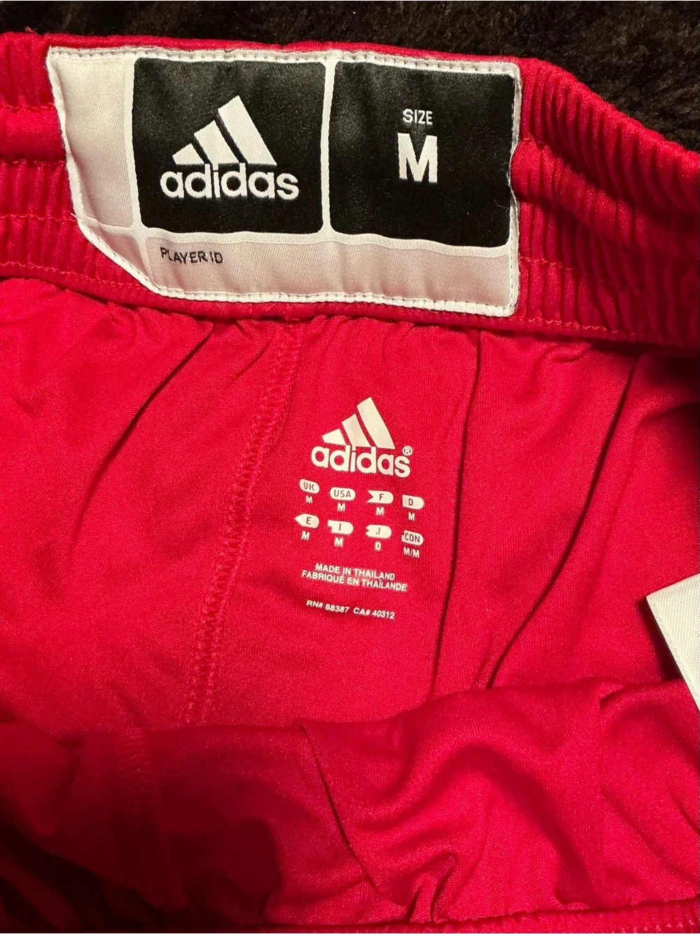 adidas Red Men's Athletic Basketball Shorts with White Side Stripes